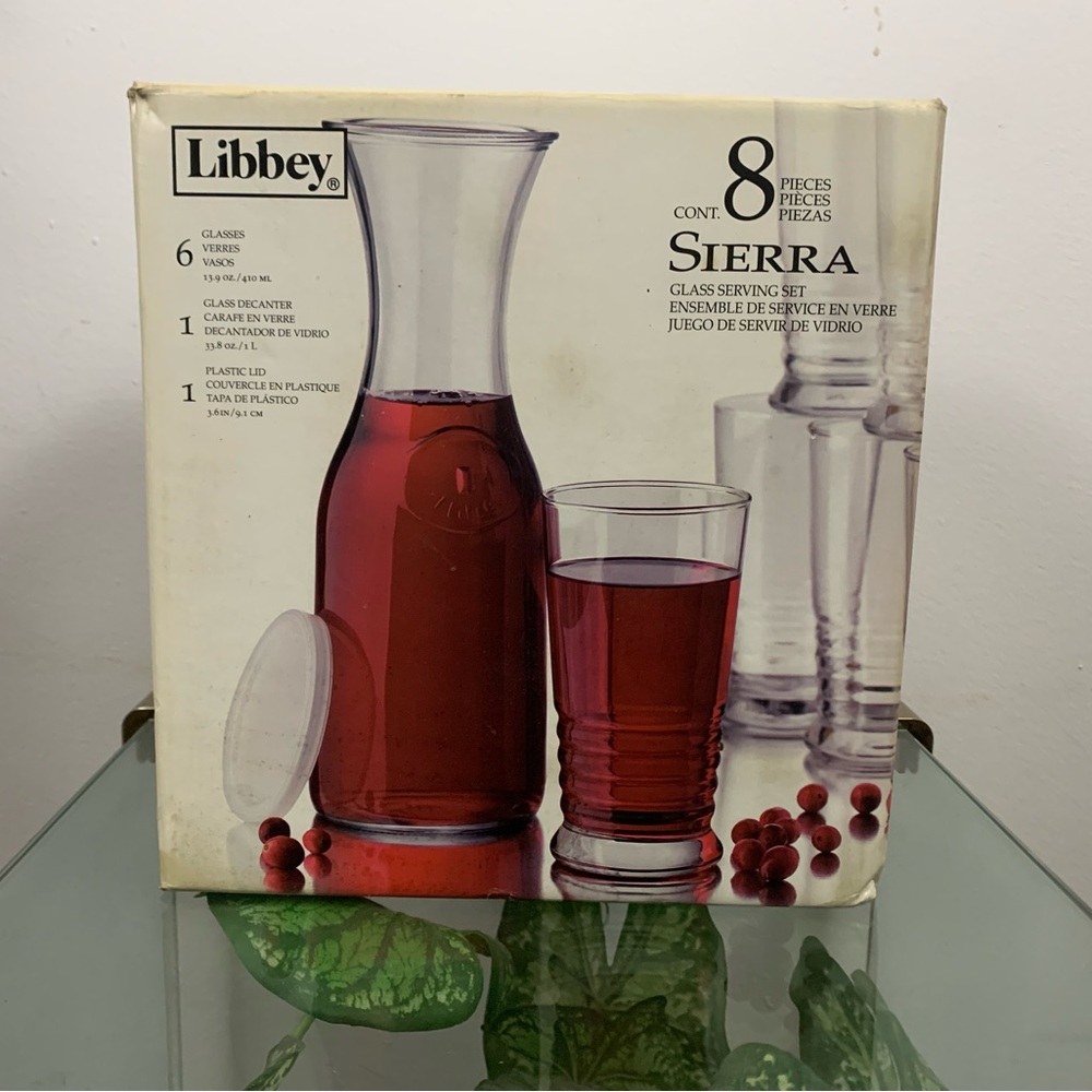 Libbey Sierra 8 Pieces Glass Serving Set w/Plastic Lid